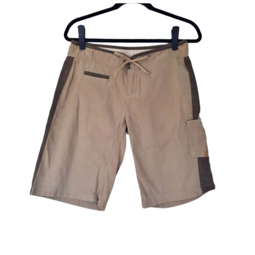 The North Face Tan Cargo Shorts with Dark Brown Trim